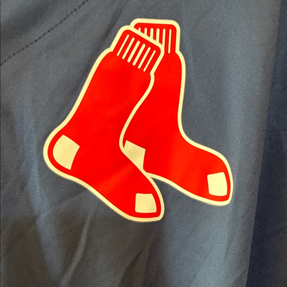 Majestic Navy Blue Red Sox Knot-Front Shirt Size M - Picture 3 of 4